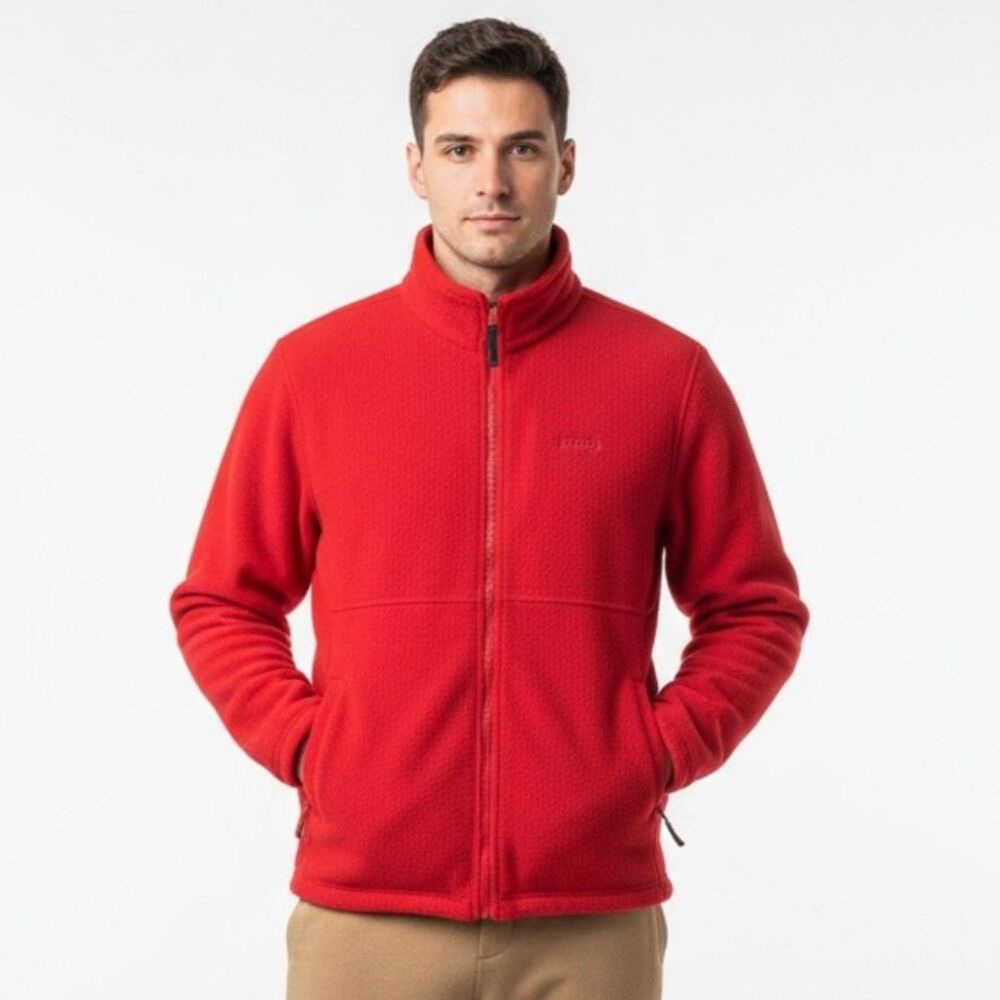 IZOD Men's Red Zip Up Casual Sport Athletic Jacket XL